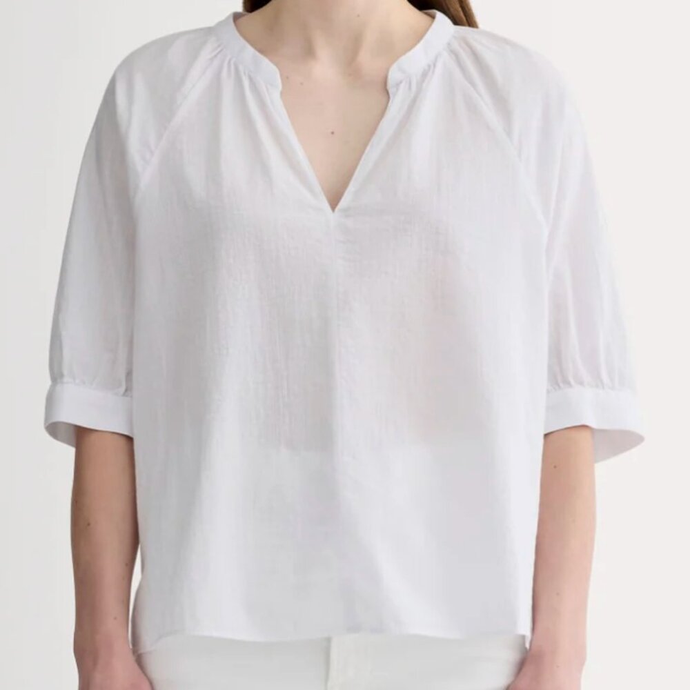 Everlane The Gauze Gathered Top in White, Size S NWT - Picture 15 of 16